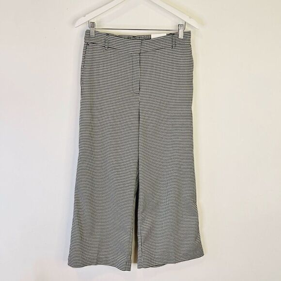 CLEARANCE  - NEW Maison d'Amelie Black and White Wide Leg Houndstooth Pants - Picture 1 of 6
